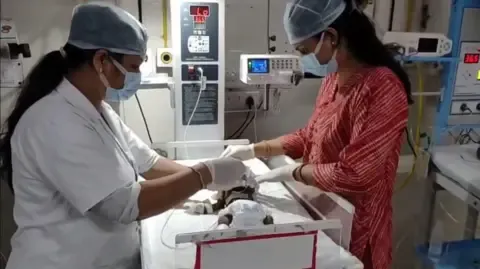 Infant Buried Living in India Struggles for Existence